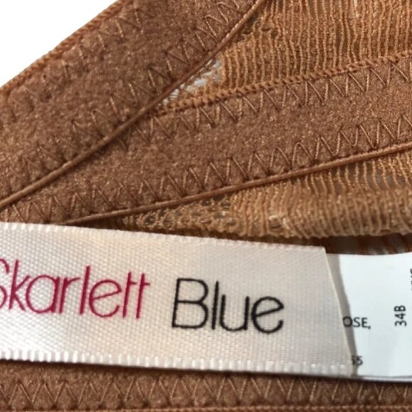 Skarlett Blue Mocha Brown Full Coverage Underwired Lace Bra 34B - Picture 6 of 8